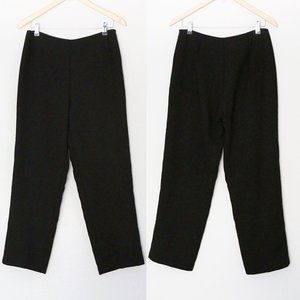 AKRIS  Double Face Lined Wool Blend Trousers Pants Black Tapered Leg High Waist